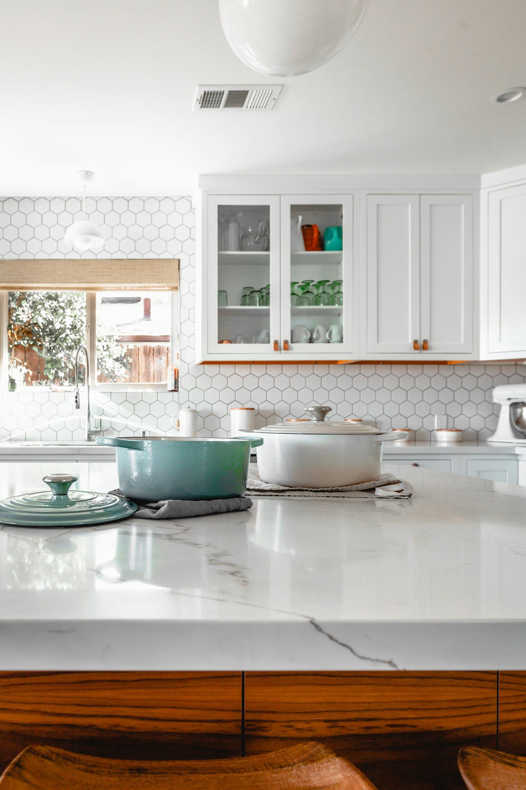 Marble kitchen with a sink, a typical setting for everyday plumbing repairs